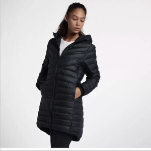 Nike Sportswear Tech AeroLoft Down Parka Jacket Sz S Longline Cozy Athleisure